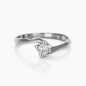 Anello - 18 carati Oro bianco - 0.20ct. tw. Diamante (Naturale)