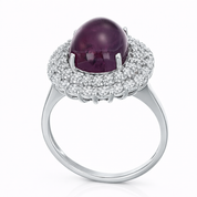 Anello - 18 carati Oro bianco - 6.70ct. tw. Tormalina - Diamante