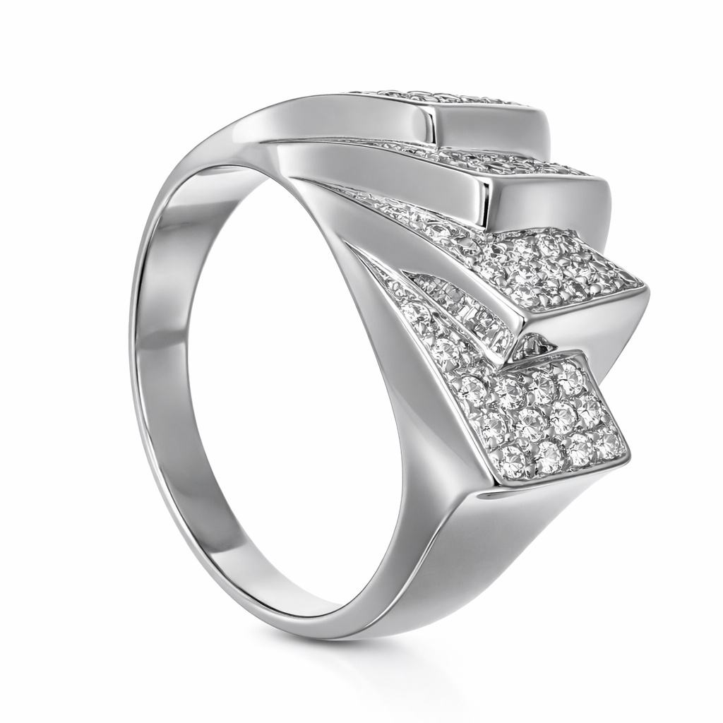 Anello - 18 carati Oro bianco - 0.84ct. tw. Diamante (Naturale)
