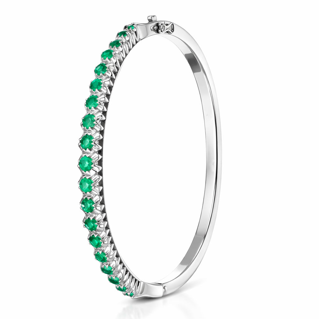 18 carati Oro bianco - Bracciale Smeraldi