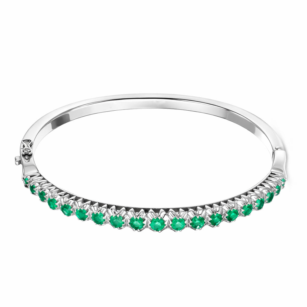 18 carati Oro bianco - Bracciale Smeraldi