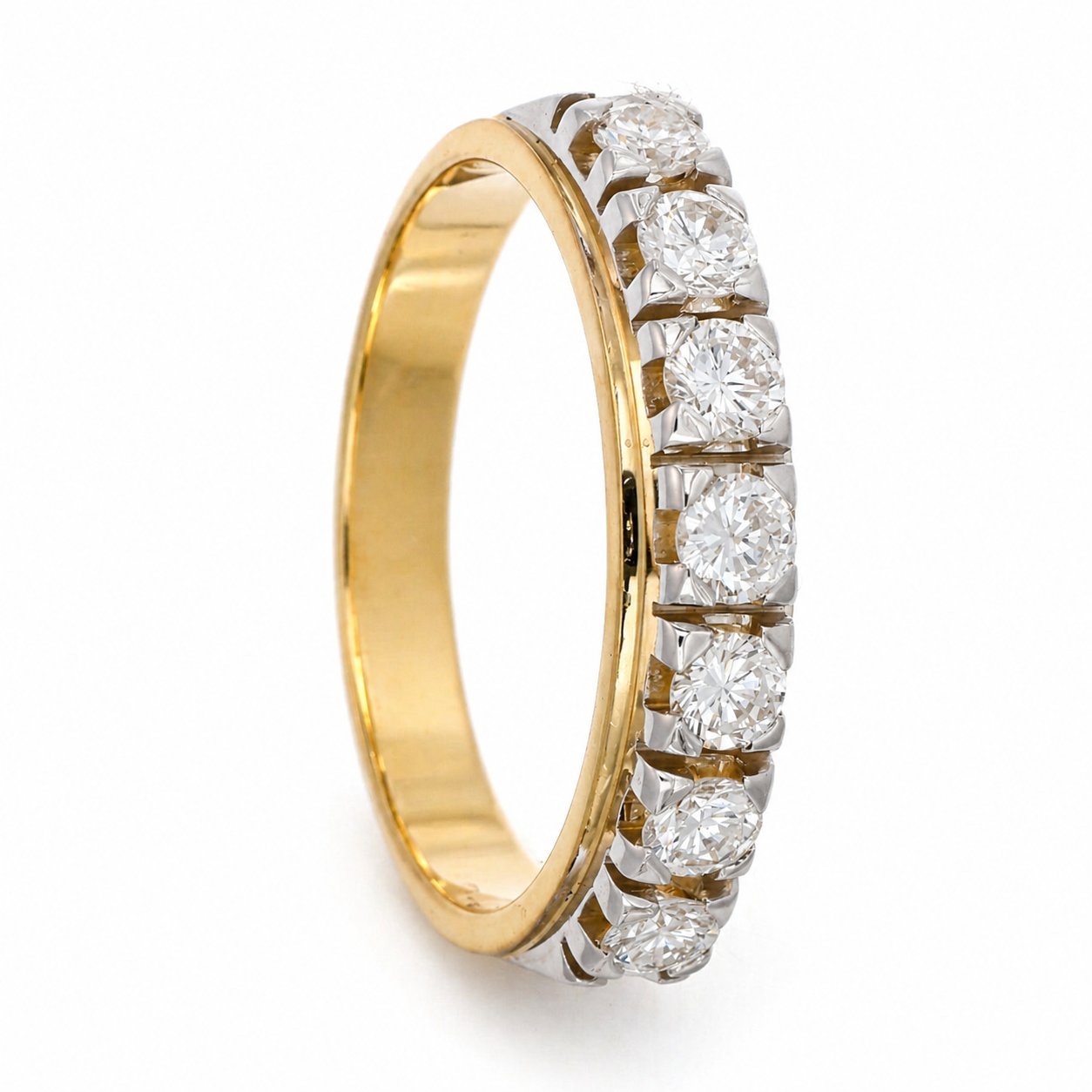 Anello - 18 carati Oro giallo, Oro bianco - 0.63ct. tw. Diamante (Naturale) - Made in Italy