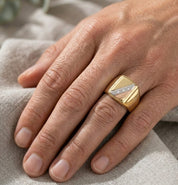 Anello - 18 carati Oro bianco, Oro giallo, Oro rosa - 0.03ct. tw. Diamante (Naturale) - Made in Italy - Handmade