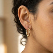 Earrings - 18 carat Yellow gold, White gold - Made in Italy - HandMade