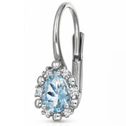 Orecchini - 18 carati Oro bianco - 0.82ct. tw. Acquamarina - Diamante