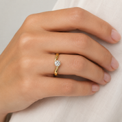 Anello - 18 carati Oro bianco, Oro giallo- 0.45ct. tw. Diamante (Naturale) - Made in Italy - Handmade