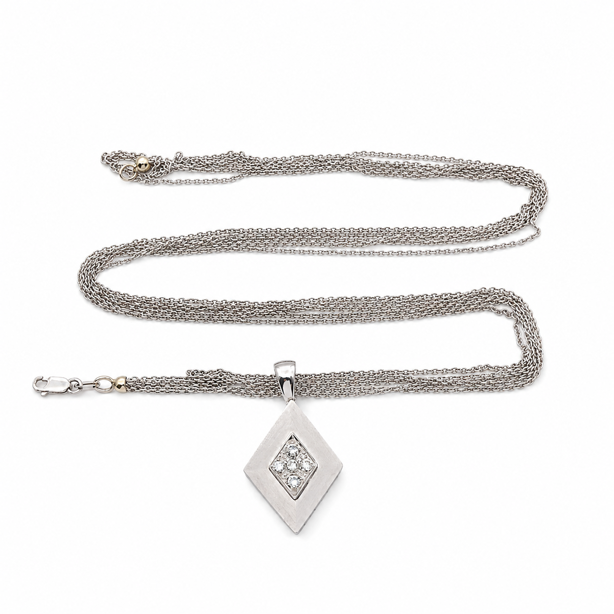 Collana con ciondolo - 18 carati Oro bianco - 0.30ct. tw. Diamante (Naturale)