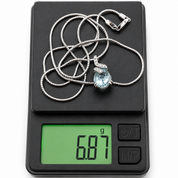 Collana con ciondolo - 18 carati Oro bianco - 2.59ct. tw. Acquamarina - Diamante - Made in Italy - Handmade