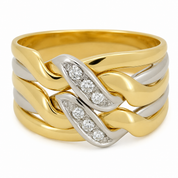 Anello - 18 carati Oro giallo - 0.12ct. tw. Diamante (Naturale) - Made in Italy - HandMade