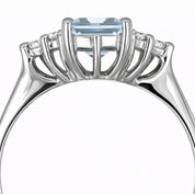 Anello - 18 carati Oro bianco - 1.365ct. tw. Acquamarina - Diamante