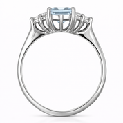 Anello - 18 carati Oro bianco - 1.365ct. tw. Acquamarina - Diamante