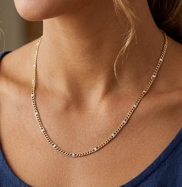 Collana - 18 carati Oro giallo, Oro bianco - Made in Italy - Handmade