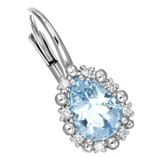 Orecchini - 18 carati Oro bianco - 1.60ct. tw. Acquamarina - Diamante