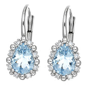 Orecchini - 18 carati Oro bianco - 1.60ct. tw. Acquamarina - Diamante