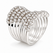 Anello - 18 carati Oro bianco - 1.88ct. tw. Diamante (Naturale) - Made in Italy - Handmade