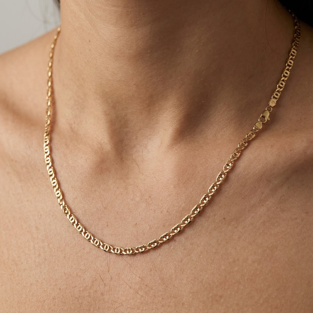 Necklace - 18 carat Yellow gold - Made in Italy - Handmade