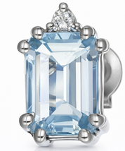 Orecchini - 18 carati Oro bianco - 1.64ct. tw. Acquamarina - Diamante