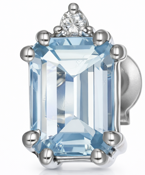 Orecchini - 18 carati Oro bianco - 1.64ct. tw. Acquamarina - Diamante
