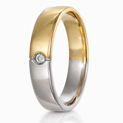 Anello - 18 carati Oro giallo, Oro bianco - 0.3ct. tw. Diamante (Naturale)