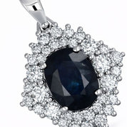 Ciondolo - 18 carati Oro bianco - 2.30ct. tw. Zaffiro - Diamante