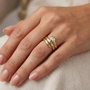 Anello - 18 carati Oro giallo - 0.25ct. tw. Diamante (Naturale)