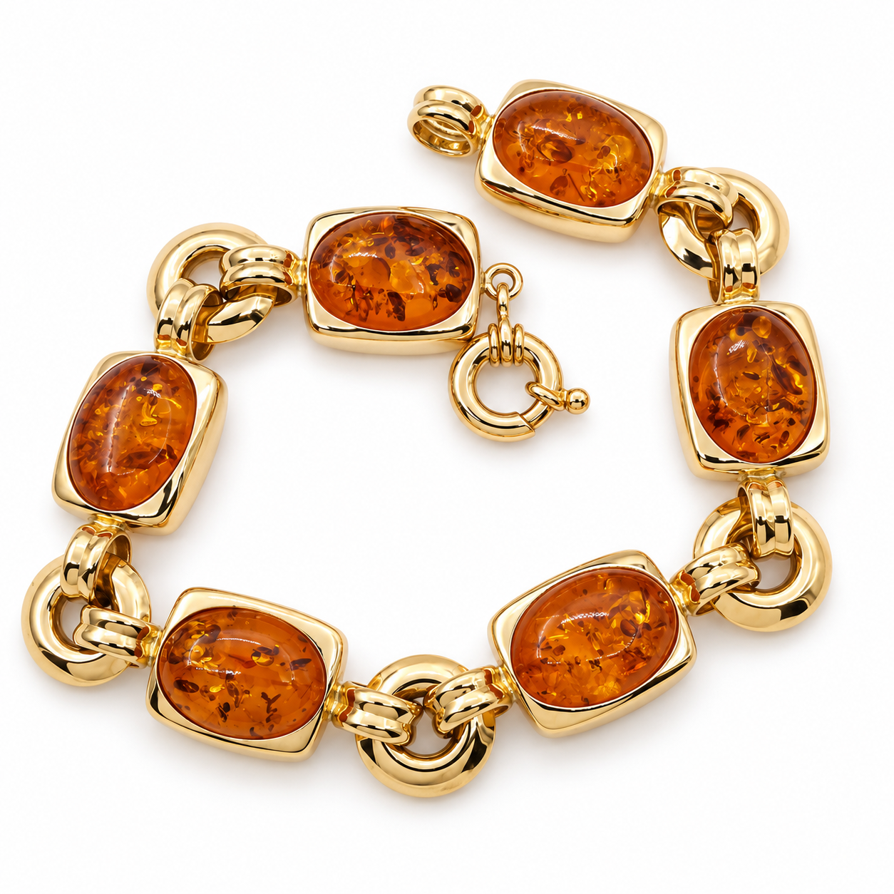 Bracciale - 18 carati Oro giallo - 30.00ct. tw. Ambra - Made in Italy - HandMade