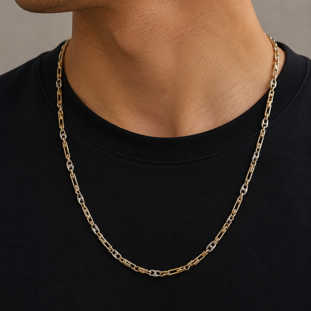 Collana - 18 carati Oro giallo, Oro bianco - Made in Italy - Handmade