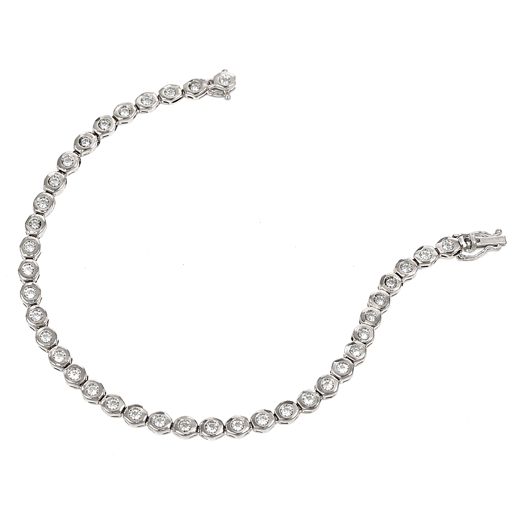 Bracciale - 18 carati Oro bianco - 1.00ct. tw. Diamante (Naturale)