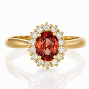 Anello - 18 carati Oro giallo - 1.28ct. tw. Zaffiro - Diamante