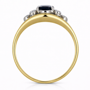 Anello - 18 carati Oro giallo  Oro Bianco- 0.61ct. tw. Zaffiro - Diamante