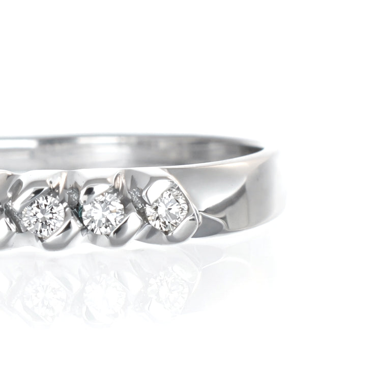 Anello - 18 carati Oro bianco - 0.15ct. tw. Diamante (Naturale)