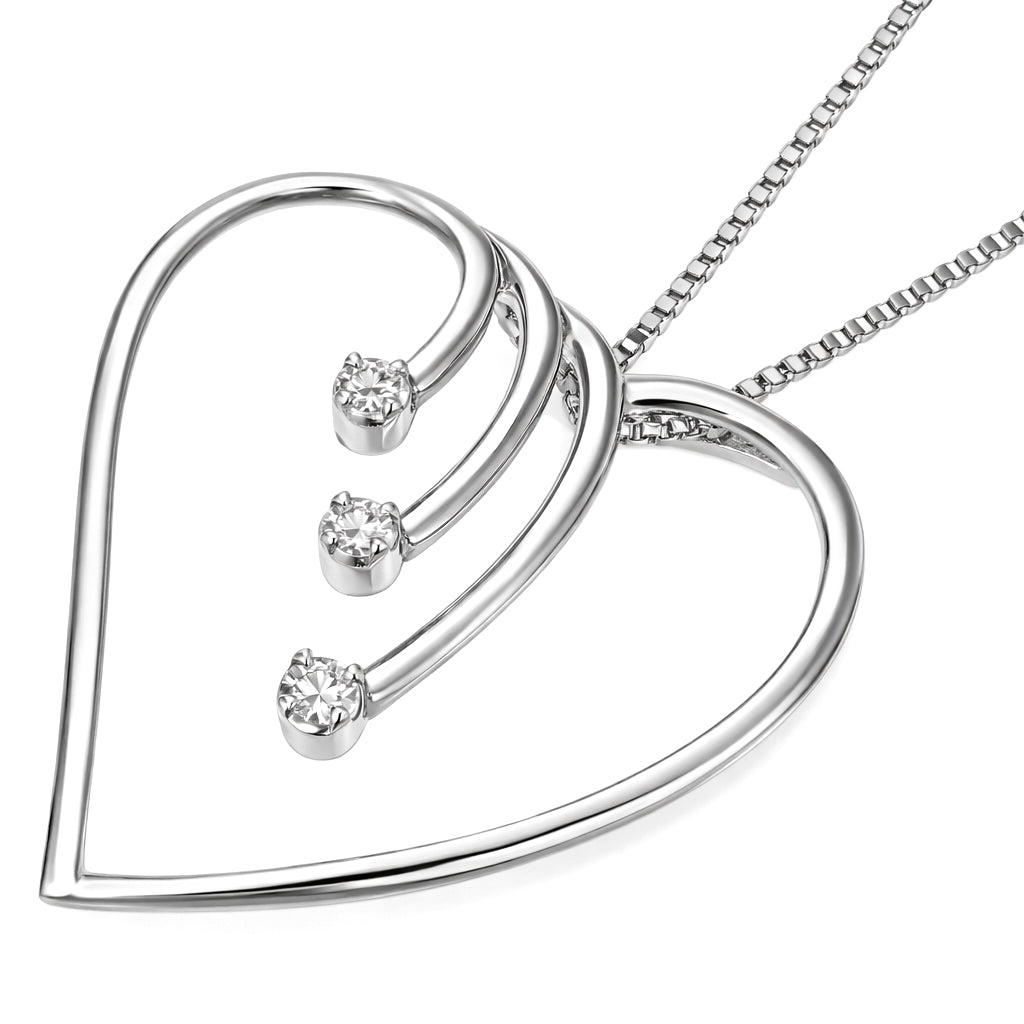 Collana - 18 carati Oro bianco Diamante 0.075 ct tw