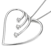 Collana - 18 carati Oro bianco Diamante 0.075 ct tw