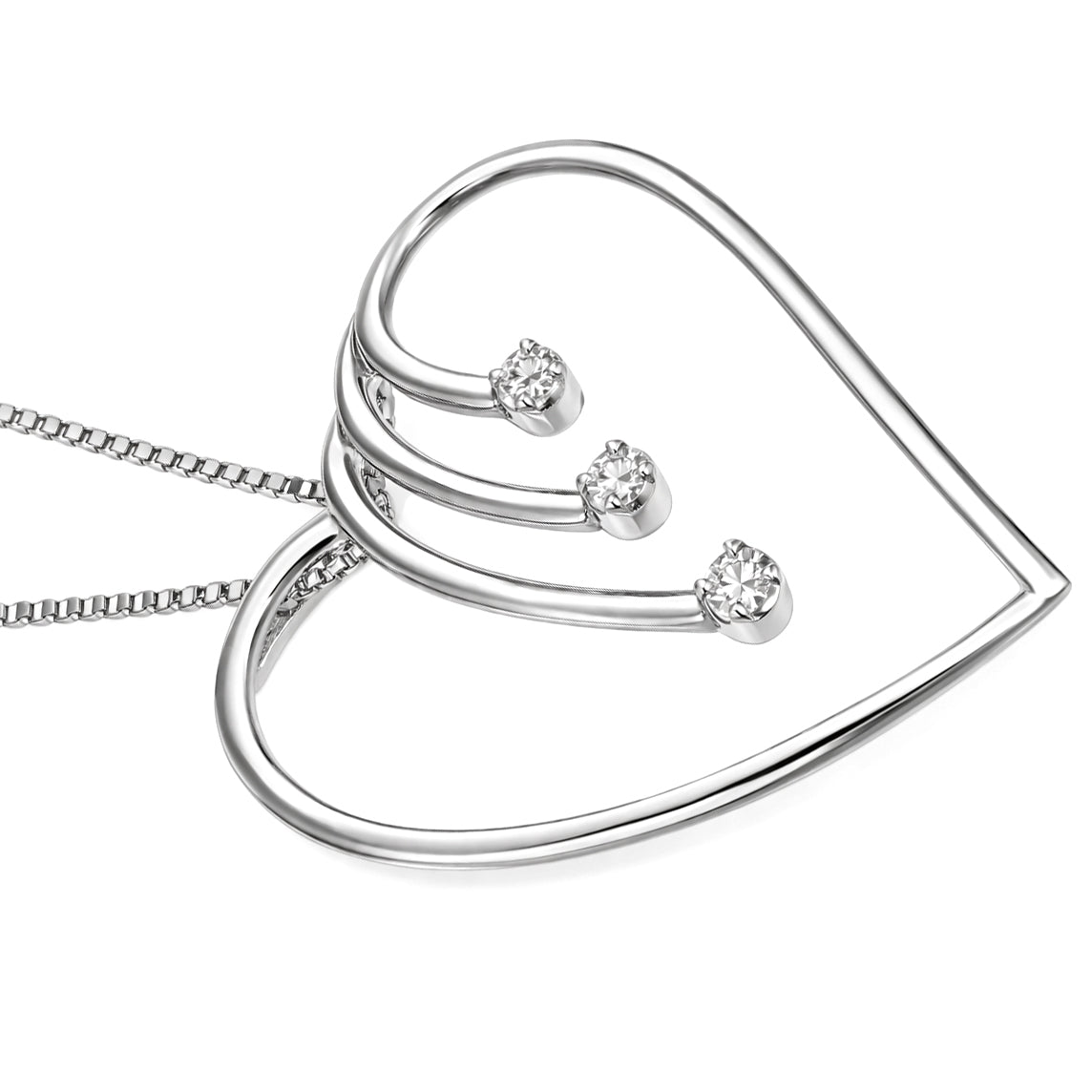 Collana - 18 carati Oro bianco Diamante 0.075 ct tw