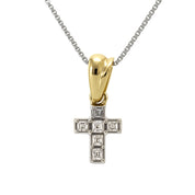 Collana con ciondolo - 18 carati Oro bianco, Oro giallo - 0.16ct. tw. Diamante (Naturale)