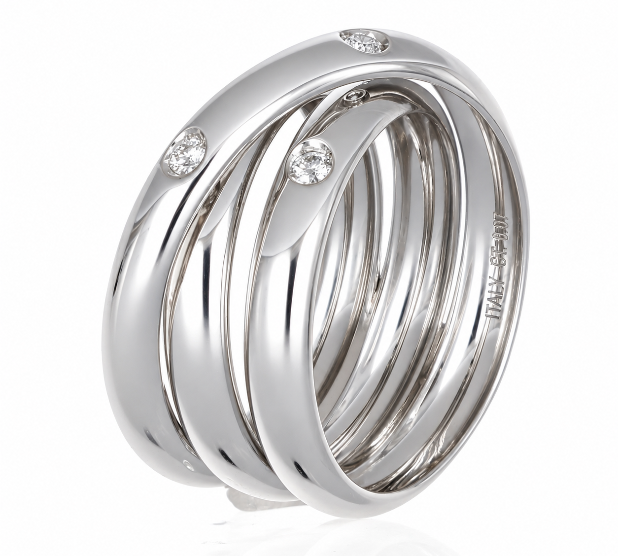 Anello - 18 carati Oro bianco - 0.09ct. tw. Diamante (Naturale) - Made in Italy
