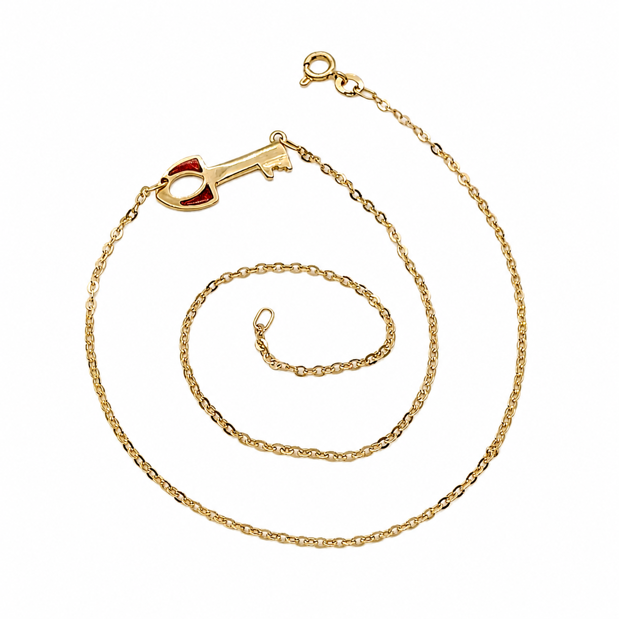 Collana con ciondolo - 18 carati Oro giallo - Made in Italy - Handmade