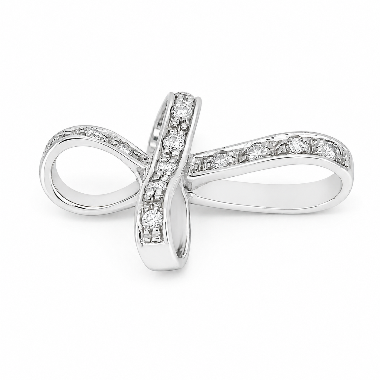 Ciondolo - 18 carati Oro bianco - 0.13ct. tw. Diamante (Naturale) - Made in Italy - Handmade