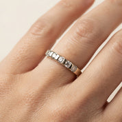 Anello - 18 carati Oro bianco, Oro giallo - 0.125ct. tw. Diamante (Naturale) - Made in Italy - Handmade