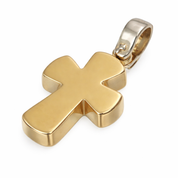 Ciondolo unisex in oro giallo 18 carati a forma di croce