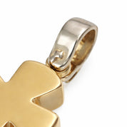 Ciondolo unisex in oro giallo 18 carati a forma di croce