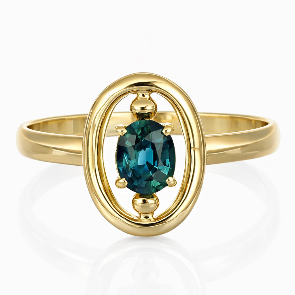 Anello - 18 carati Oro giallo - 0.45ct. tw. Zaffiro