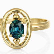 Anello - 18 carati Oro giallo - 0.45ct. tw. Zaffiro