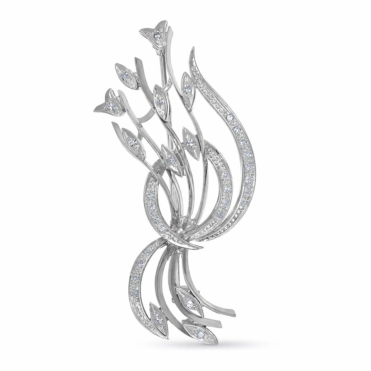 Spilla - 18 carati Oro bianco - 0.31ct. tw. Diamante (Naturale)