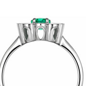 Anello - 18 carati Oro bianco Smeraldo - Diamante