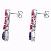 Orecchini - 18 carati Oro bianco, Diamanti - 5.24ct. tw. Tormalina - Iolite