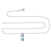 Collana - 18 carati Oro bianco - 1.09ct. tw. Acquamarina - Diamante