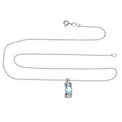 Collana - 18 carati Oro bianco - 1.09ct. tw. Acquamarina - Diamante