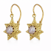 Orecchini - 18 carati Oro  Giallo - 0.04ct. tw. - Perla