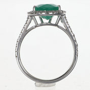Anello - 18 carati Oro bianco - 5.20ct. tw. Smeraldo - Diamante